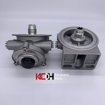 fuel filter aluminum base assembly for Hyundai Kobelco excavator 23390-E0010 fuel water separator base R90T R90P